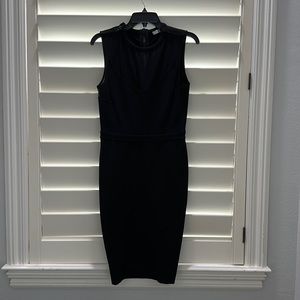 Givenchy black dress zipper and mesh midi